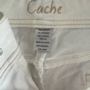 Cache Cream Cotton Blend Jeans
